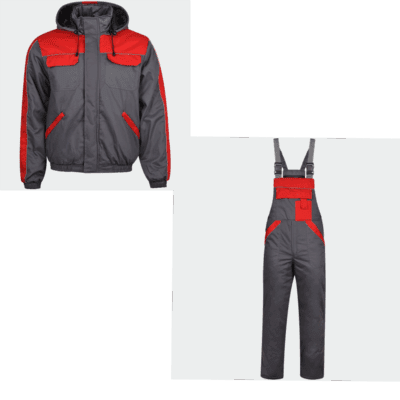 Зимен комплект мод.1504 100% ПАМУК 24 1504 vat.k t pamuk sivo s cherveno