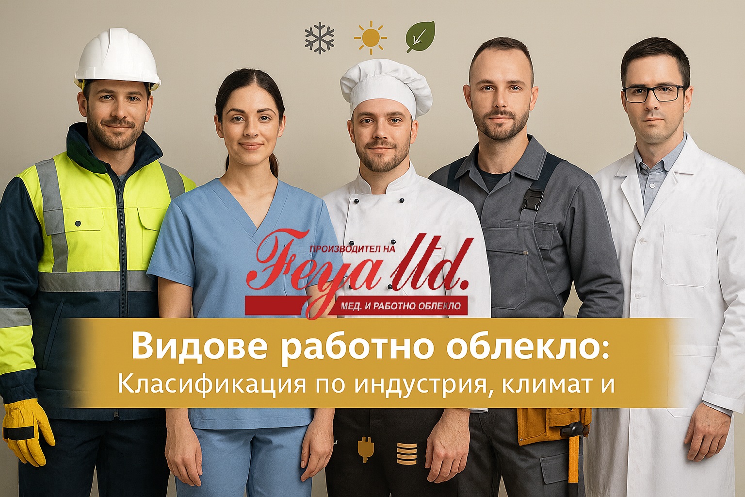 Видове работно облекло според индустрията