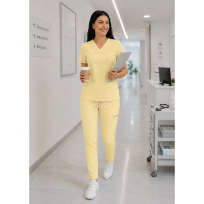 Работно облекло 34 3027 med.k t pastelno zhylto 3